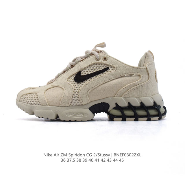 160 Nike Stussy X Nike Air Zoom Spiridon Caged 2 2 Zoom Cq5486-200 36 37.5 38 39 - Click Image to Close