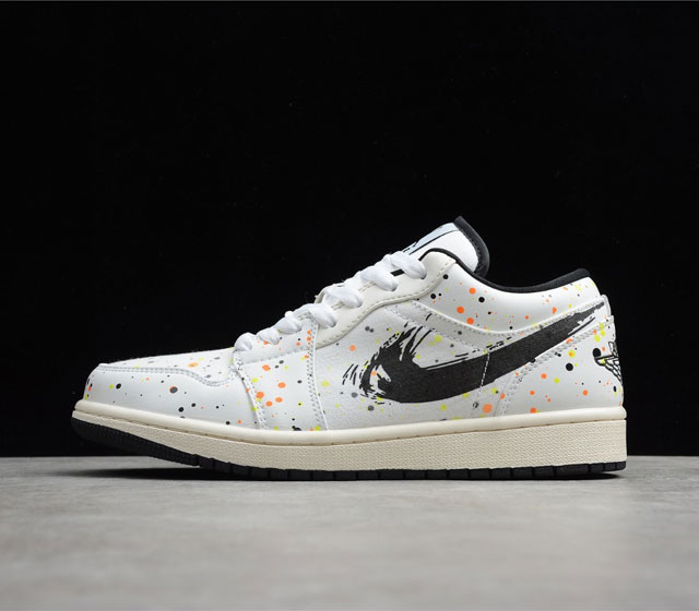 Air Jordan 1 Low Paint Splatter DM3528-100 36 36.5 37.5 38 38.5 39 40 40.5 41 4