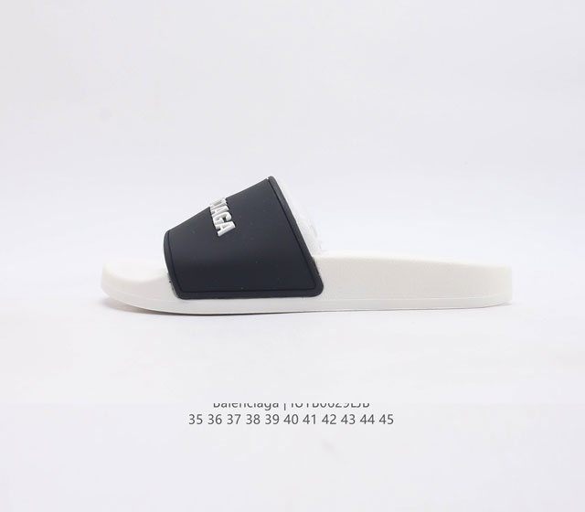 Balenciaga- pu 3D tpu balenciaga Logo Pool Slides 35-45