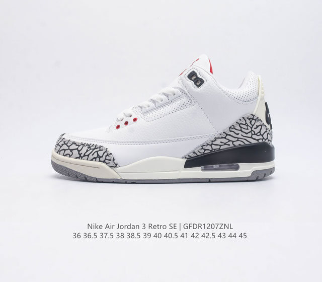 Aj3 Nike Air Jordan 3 Retro Se 3 3 Aj 1988 Nike Air Da3595-100 36-45 Gfdr1207Zn