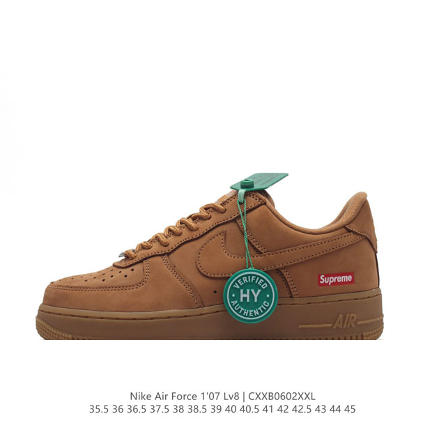 Nike 2021Fw , - supreme X Nike Air Force 1 Low 07 Wheat Flax Sup Dn1555- 36 36.5