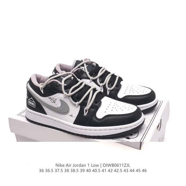 Nike sole nike Air Jordan 1 Low Gs White Black Phosphor Aj1 553558 36 36.5 37.5