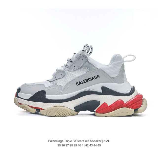 1:1 Balenciaga balenciaga Triple S Clear Sole Sneaker Brown Black Logo 35 36 37