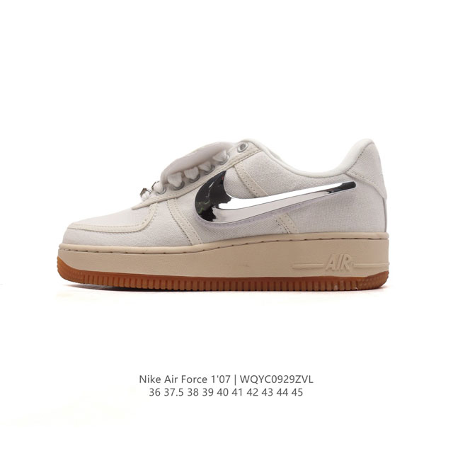 af1 35 logo travis Scott X Nike Air Force 1 Low Ravis Scott White Aq4211-200 36