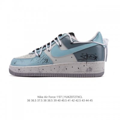 a company-grade Nike Air Force 1 '07 Low white sneaker with double laces and a t