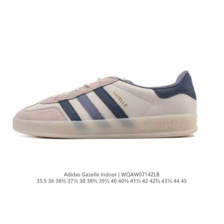 adidas Originals Gazelle Indoor Retro Trefoil Non-slip Transparent Rubber Sneake - Click Image to Close