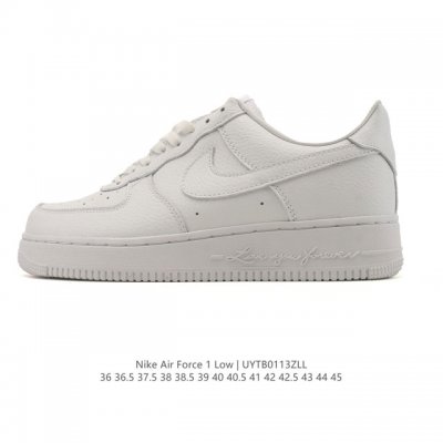 Nike Air Force 1 '07 Low, a versatile, platform, low-top white sneaker with cus