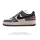 a company-grade Nike Air Force 1 '07 Low white sneaker with a thick sole and hei