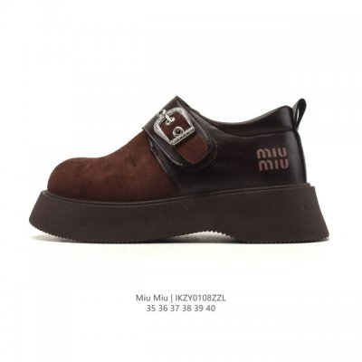 New Miu Miu calfskin lambskin round toe lace-up low-top sneakers for women, dese
