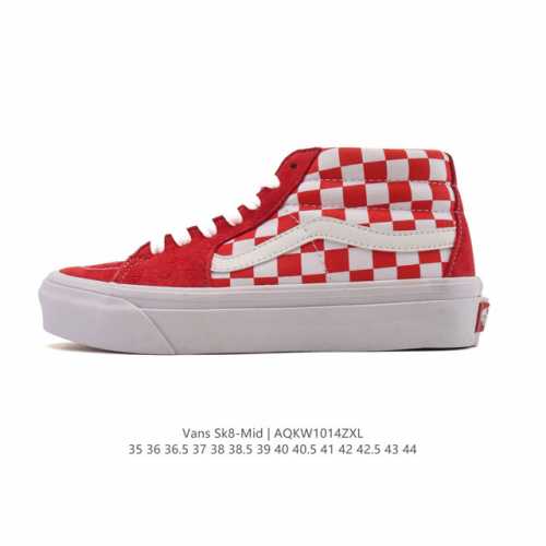 Vans Classic Series Sk8-Mid Mid-Top Canvas Patchwork Shoes Casual Sports Vulcani