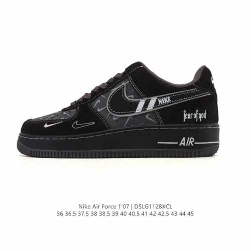 Company-grade Nike Air Force 1 '07 Low platform sneakers, made with original la