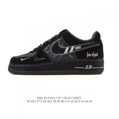 Company-grade Nike Air Force 1 '07 Low platform sneakers, made with original la