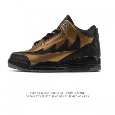 Company Grade Nike Air Jordan 3 Retro Series, a mid-top basketball shoe featuri