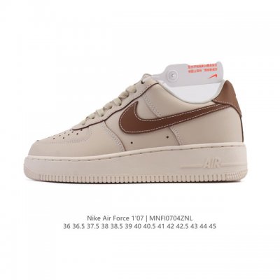 Company-level Nike Air Force 1 '07 Low Air Force One white shoes with air cushi