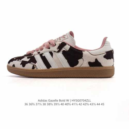 Adidas Originals Gazelle Indoor Retro Trefoil Cow Print Plush Textile Upper Non
