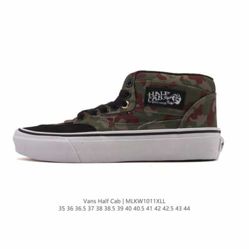 Company-grade Vans Half Cab Fall/Winter Mid-top Vulcanized Casual Sneakers, Clas