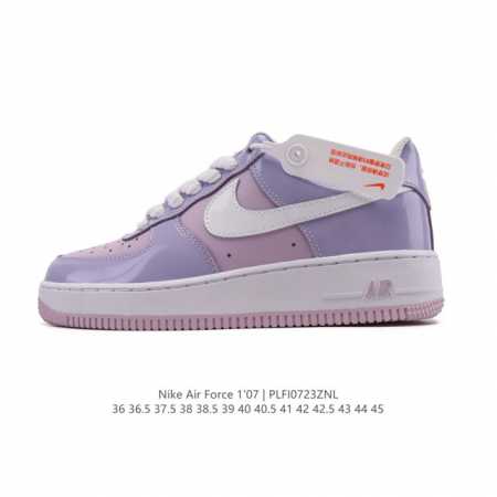 a company-grade Nike Air Force 1 '07 Low white sneaker with a thick sole and hei - Click Image to Close