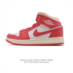 Nike Air Jordan 1 Mid Men's and Women's Basketball Shoes, Stylish and Lightweig