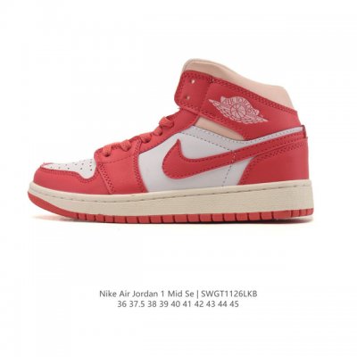 Nike Air Jordan 1 Mid Men's and Women's Basketball Shoes, Stylish and Lightweig