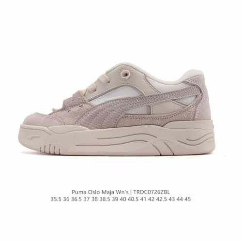a company-grade Puma Oslo Maja Wn's 2025 new white platform sneakers with thick