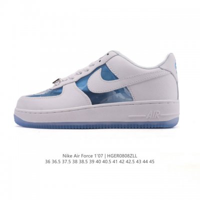 Nike Air Force 1 '07 Low White Air Force One Shoes, Low-Top, Versatile Thick-So