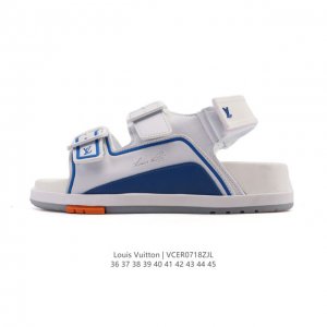 a corporate-grade, Lv-grade Louis Vuitton high-heeled casual sandal with a large