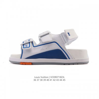 a corporate-grade, Lv-grade Louis Vuitton high-heeled casual sandal with a large