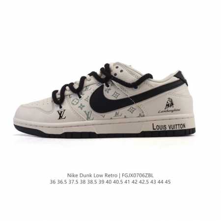 Corporate Nike Dunk Low Retro Sneakers Retro Deconstructed Lace-Up Sneakers Dou - Click Image to Close