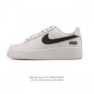 Nike Air Force 1 '07 Low, a versatile, platform, low-top white sneaker with cush