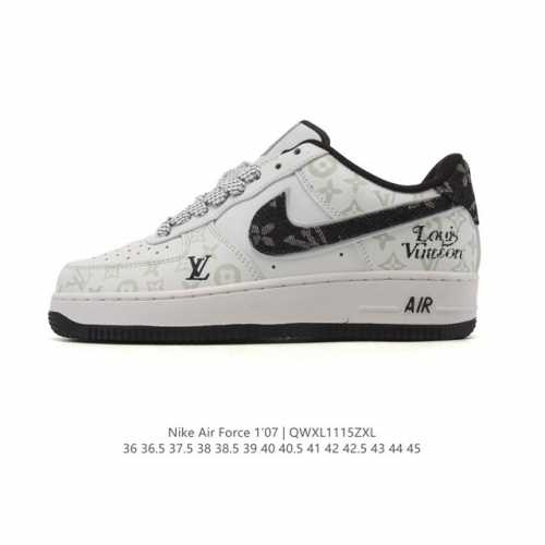 Nike Air Force 1 '07 Low, a versatile, platform, low-top white sneaker with cus