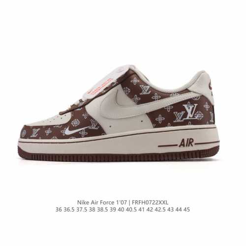 a company-grade Nike Air Force 1 '07 Low white sneaker from Louis Vuitton. This