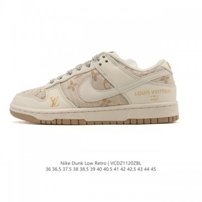 Nike Dunk Low Retro Sneakers, a collaboration with Louis Vuitton. Originally de