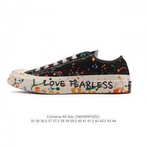 Converse Official Chuck 70 Low-Top Colorful Ink-Splattered Print Canvas Couple's
