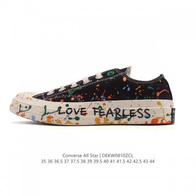Converse Official Chuck 70 Low-Top Colorful Ink-Splattered Print Canvas Couple's