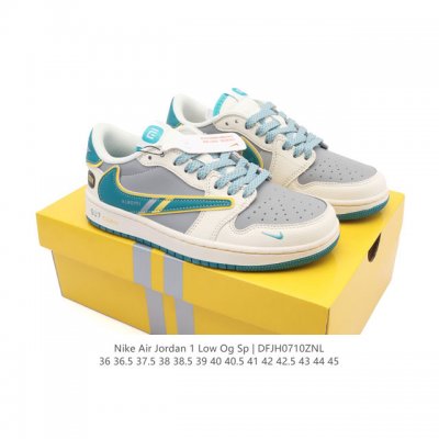 Company-level first-layer leather genuine Nike Air Jordan 1 Low Og Sp Military