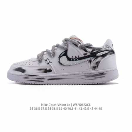 Corporate Nike Court Vision Low Campus Style Retro Basketball Sneakers Men's an - Click Image to Close
