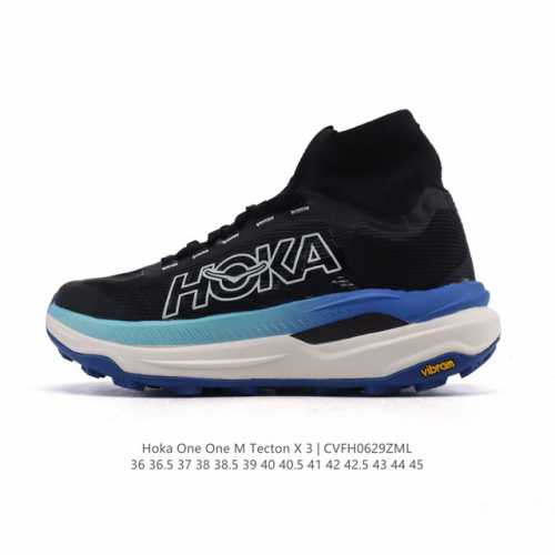 Corporate-level Hoka One One M Tecton X 3rd generation mid-cut boots thick-sole