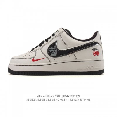Nike Air Force 1 '07 Low, a versatile, platform, low-top white sneaker with cus