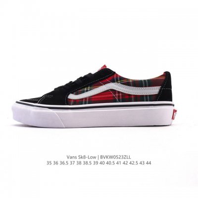 Vans Sk8-Low Classic Style Xiaohongshu Hot-Selling Low-Top Casual Canvas Splicin