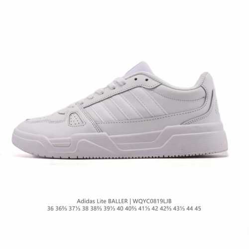 New adidas Lite Baller non-slip, wear-resistant, low-top white sneakers, retro