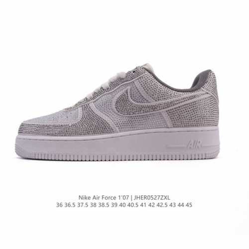 Nike Air Force 1 '07 Low Air Force One White Shoes With Air Cushion, New Model F
