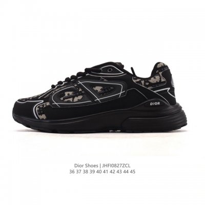 Dior, a high-end luxury brand, showcases a sophisticated aesthetic. Dior low-top