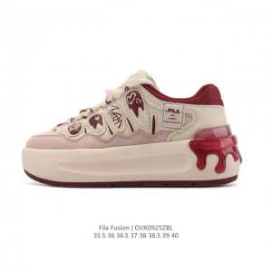 Fila Fusion, a company-grade, women's daddy's sneaker, features a thick sole, h