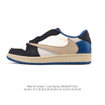 Authentic top-grain leather Nike Air Jordan 1 Low Og Sp Military Blue Aj1 Air Jo
