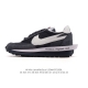Nike Swoosh running shoes with thick soles and height-enhancing sneakers. Sacai