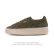 Puma Suede Plarfotm Cold Puma Pig Eight Gold Label Comfortable Thick Sole Height