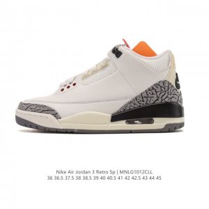Nike Air Jordan 3 Retro Series, a mid-top basketball shoe featuring the reverse