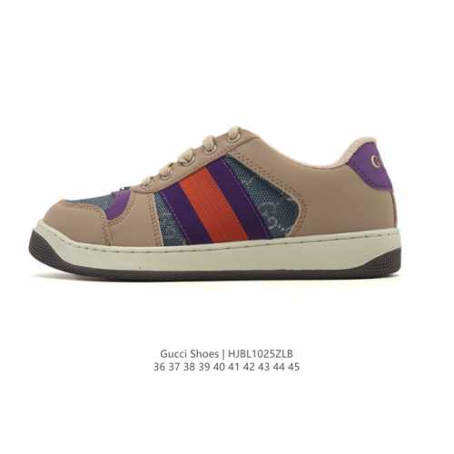 Gucci Screener series distressed sneakers for men and women, featuring a stylish