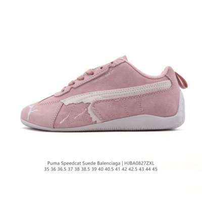 Puma x Balenciaga Speedcat series sneakers, thin-soled, suede leather, round-toe