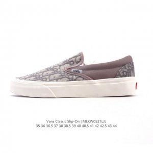 Vans Unisex Classic Slip-On Dior Joint Canvas Shoes Vulcanized Shoes Casual Low-